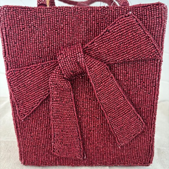 Made in India Bow Hand Held Bag - Maroon - Picture 3 of 13